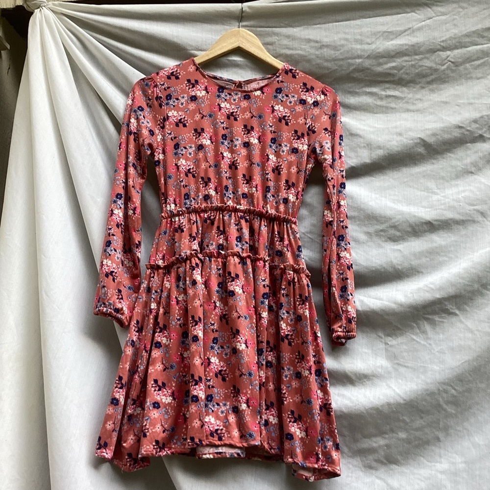 BCBGirls Floral pink Long Sleeve Dress, size 14